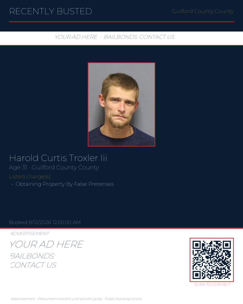 Arrest report — HAROLD CURTIS TROXLER III