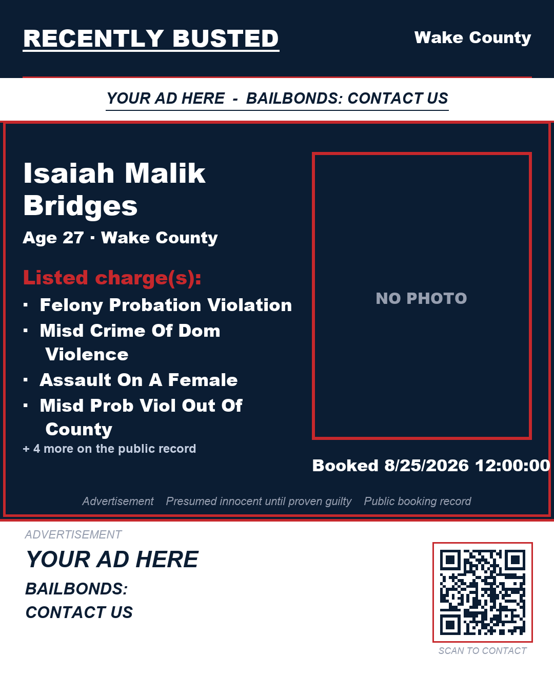Arrest report - ISAIAH MALIK BRIDGES