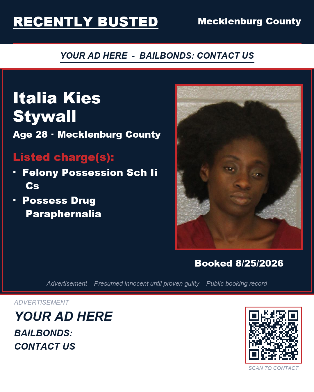 Arrest report - ITALIA KIES STYWALL