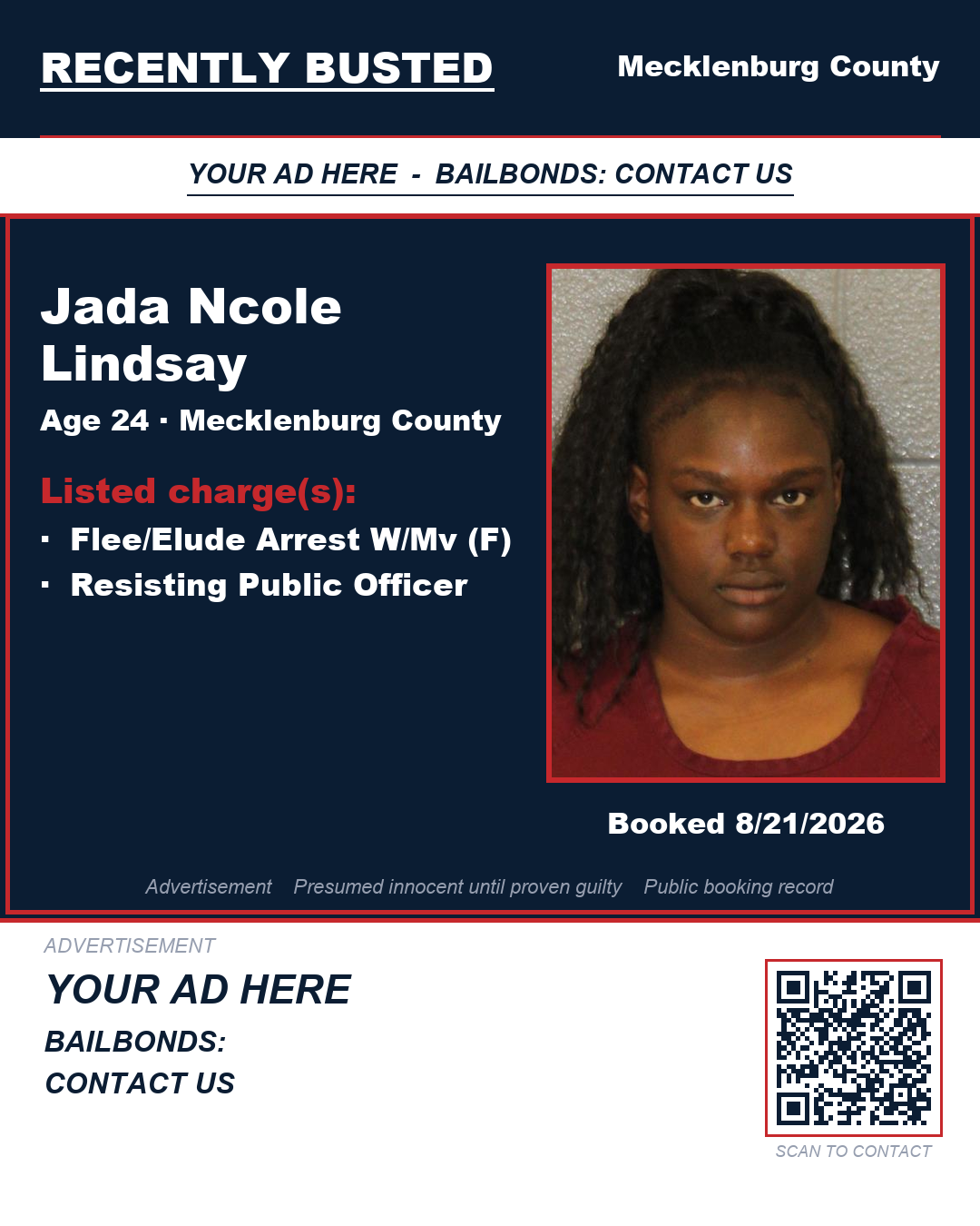 Arrest report - JADA NCOLE LINDSAY