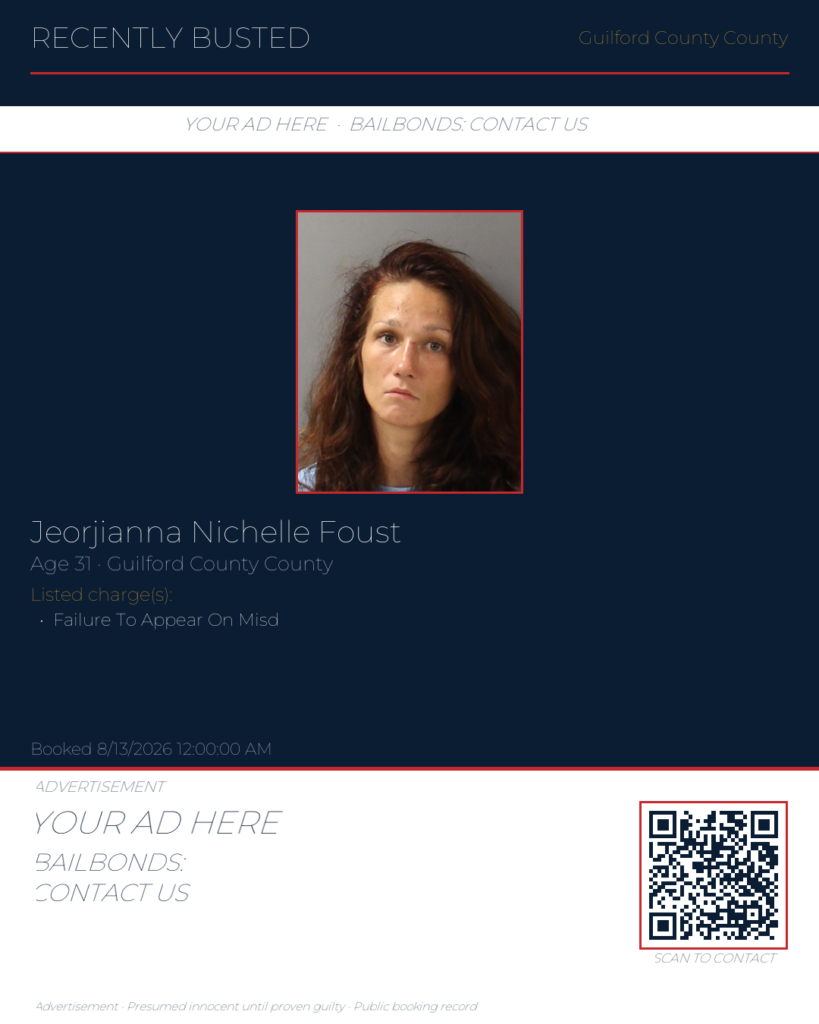 Arrest report — JEORJIANNA NICHELLE FOUST