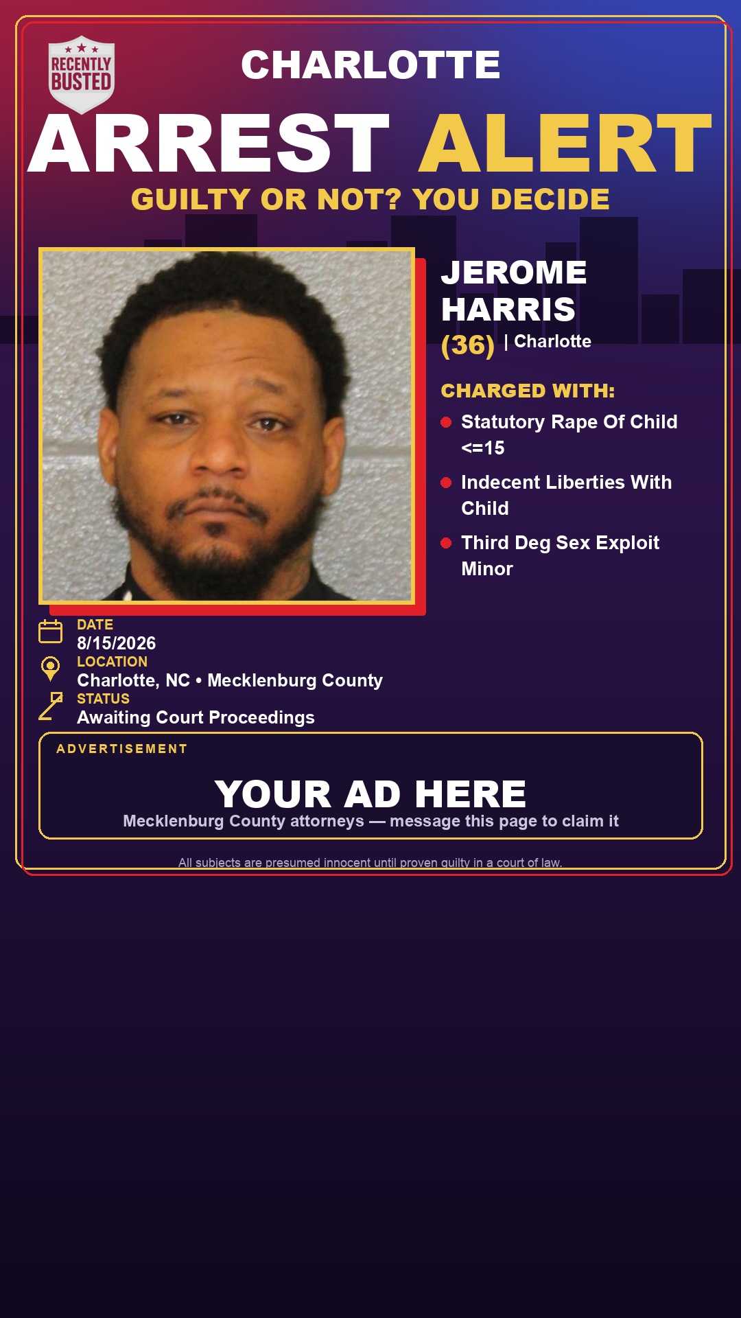 Arrest report - JEROME HARRIS