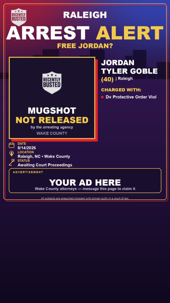 Arrest report - JORDAN TYLER GOBLE