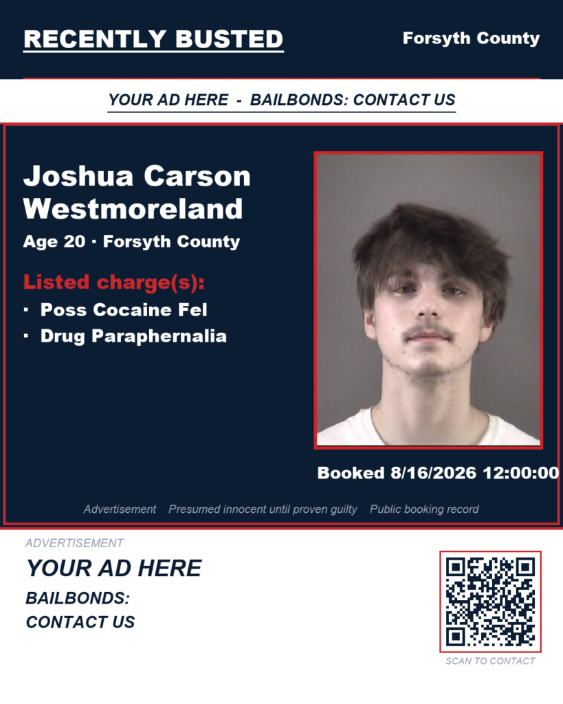Arrest report — JOSHUA CARSON WESTMORELAND