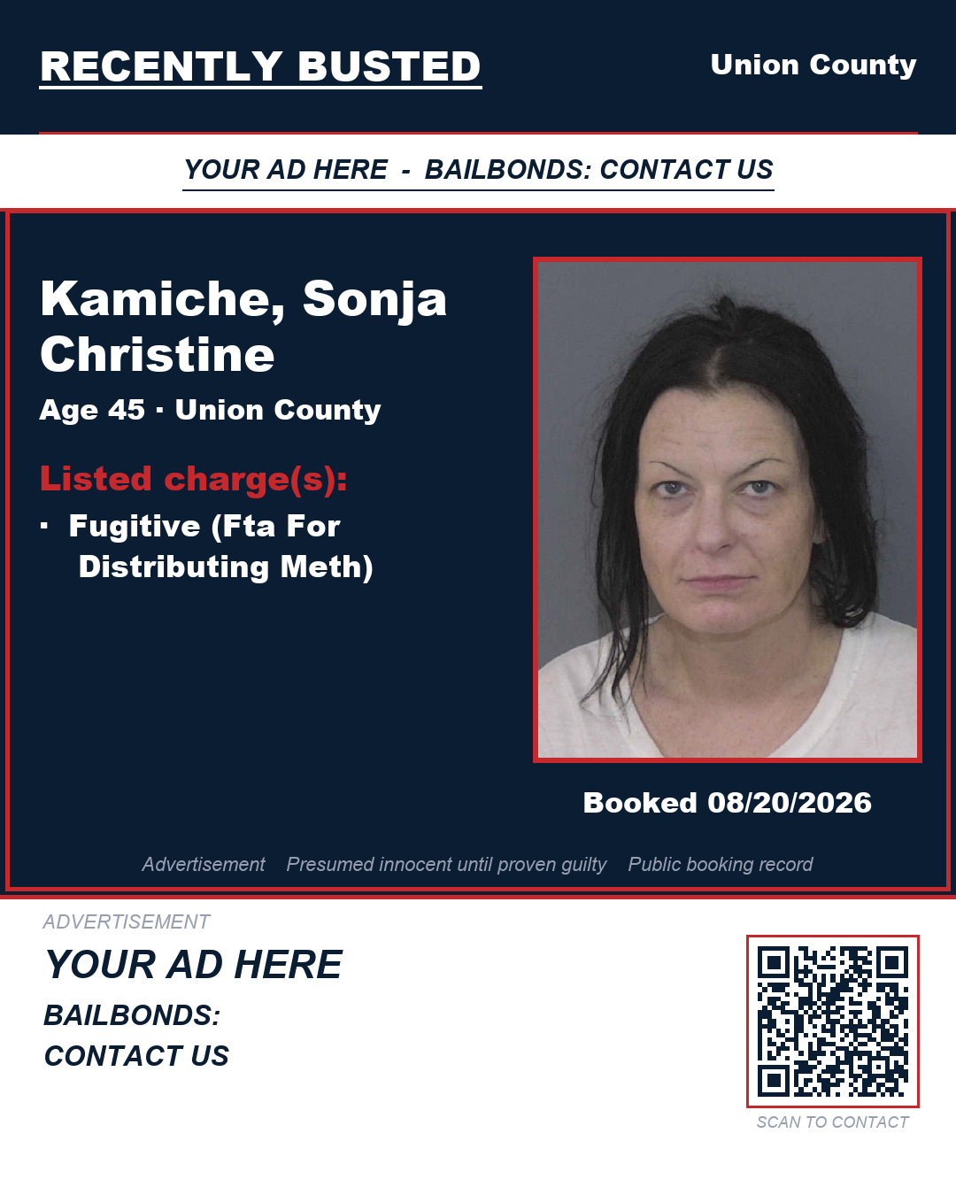 Arrest report - KAMICHE, SONJA CHRISTINE
