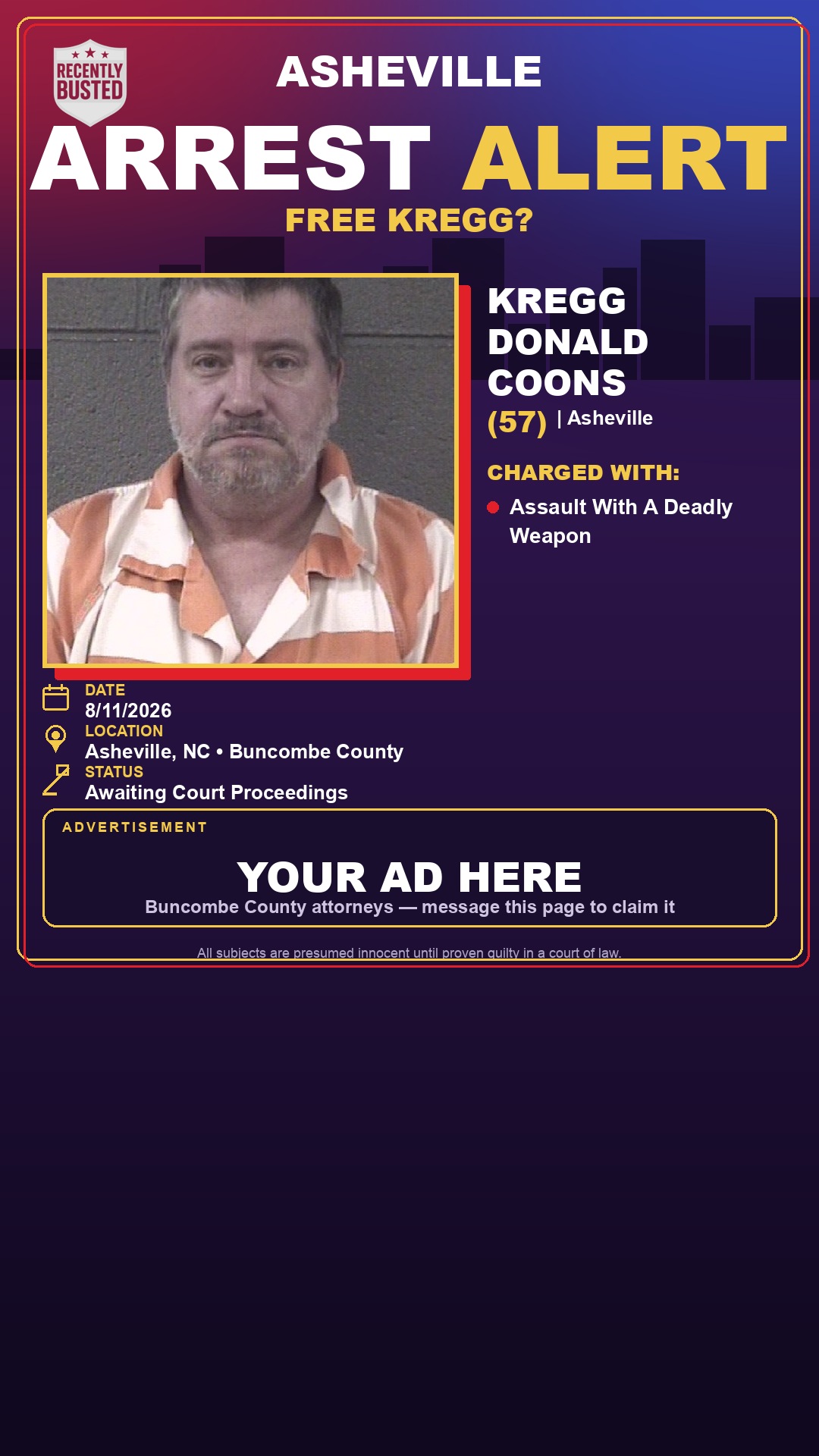 Arrest report - KREGG DONALD COONS