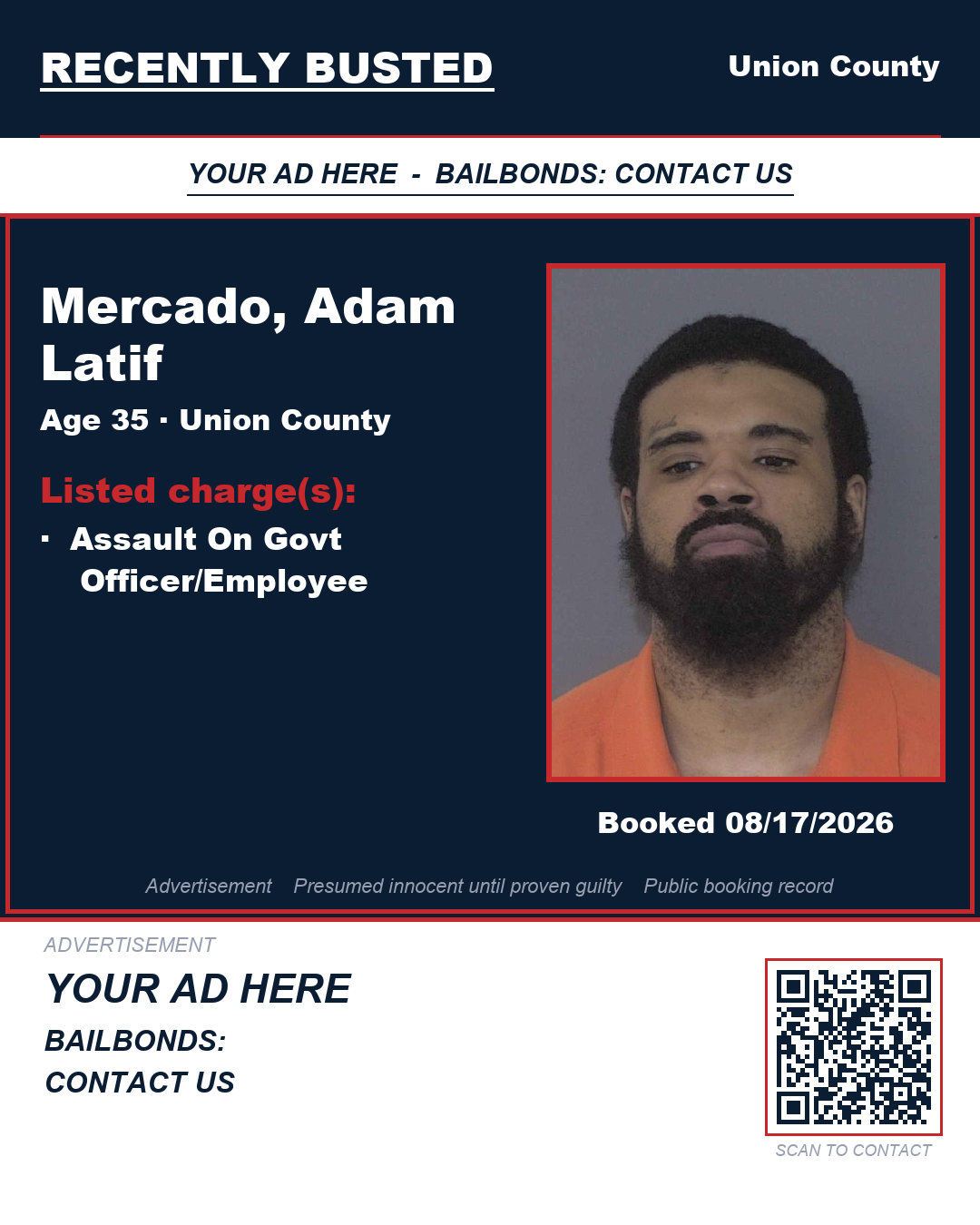 Arrest report - MERCADO, ADAM LATIF