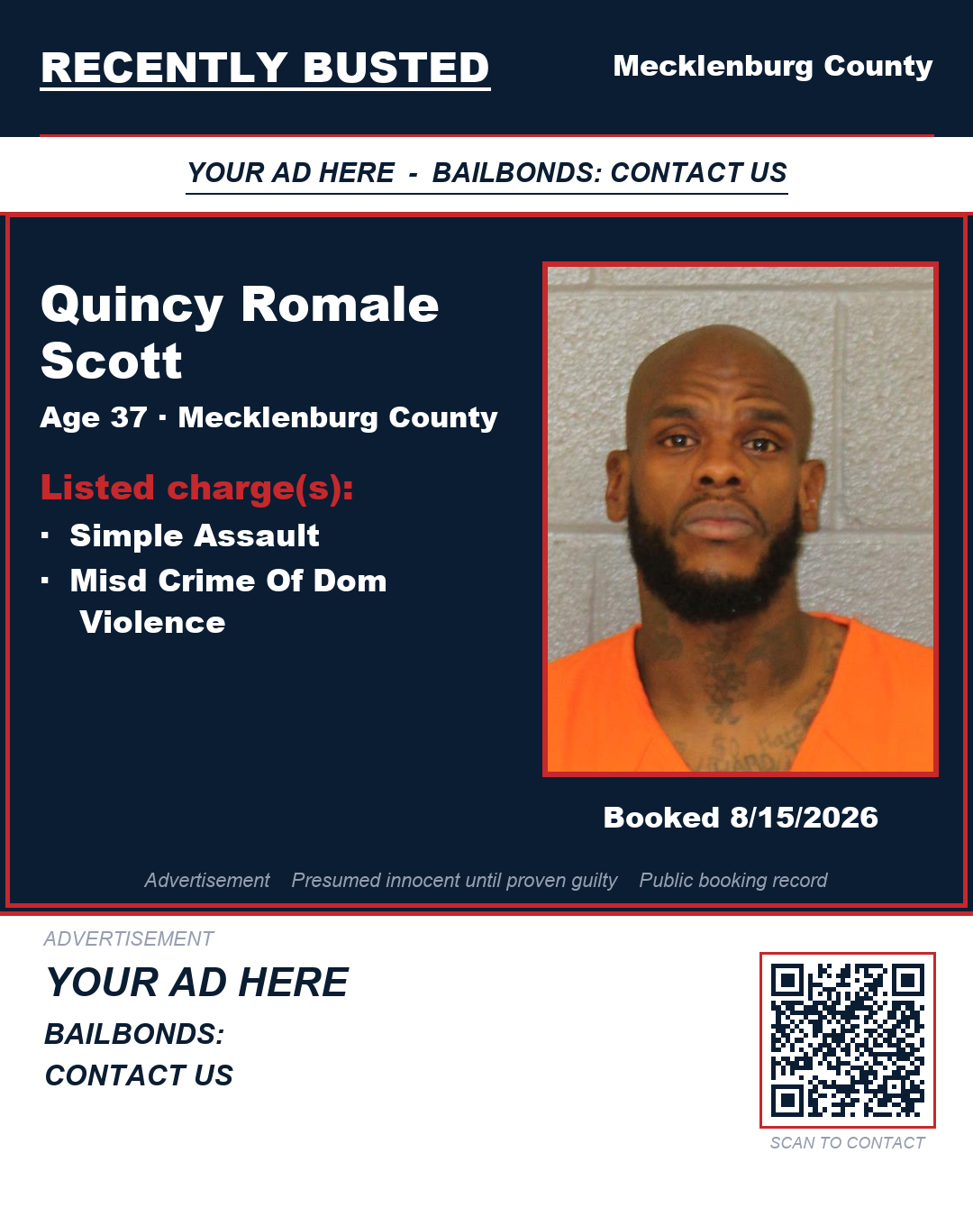 Arrest report - QUINCY ROMALE SCOTT