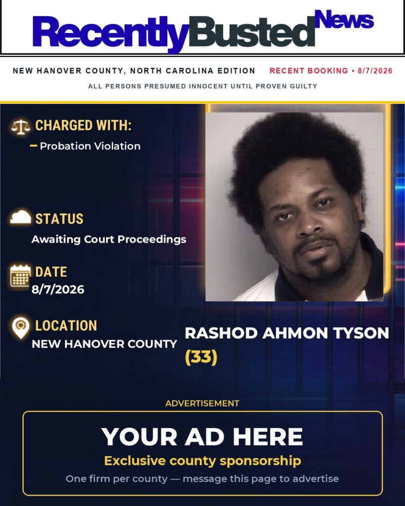 Arrest report — RASHOD AHMON TYSON