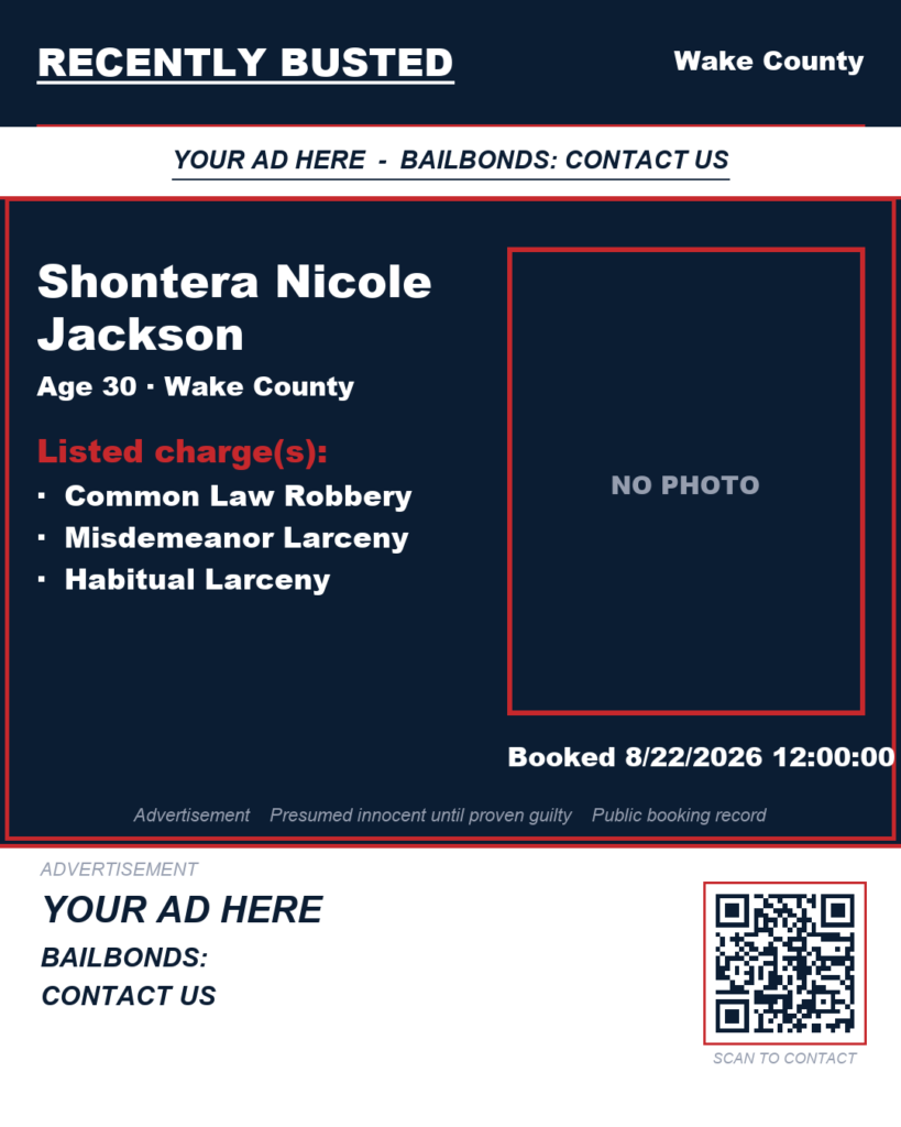Arrest report — SHONTERA NICOLE JACKSON