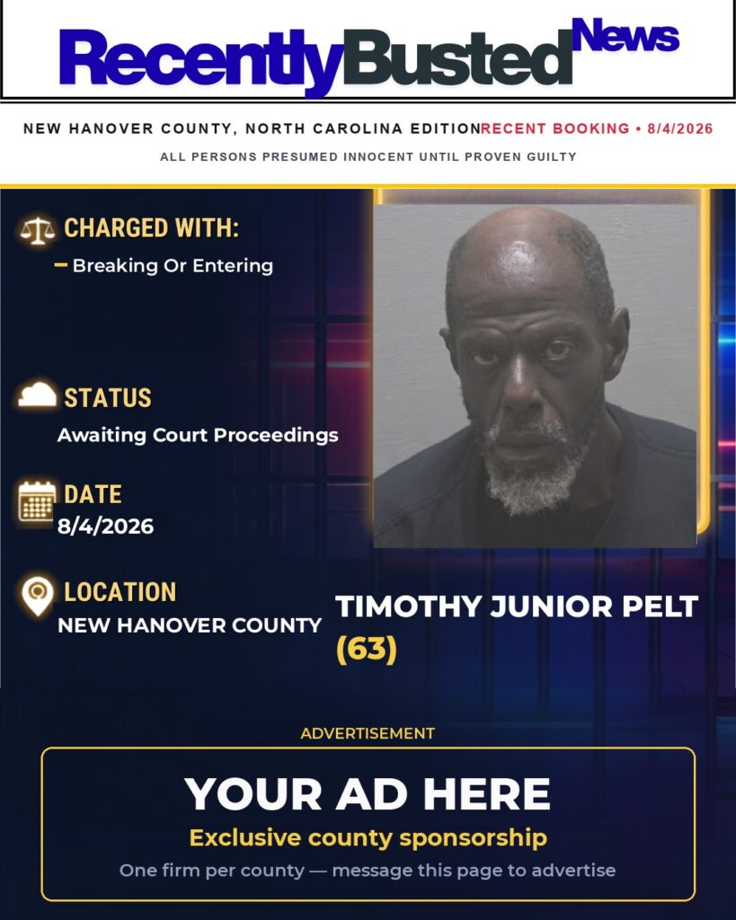 Arrest report — TIMOTHY JUNIOR PELT