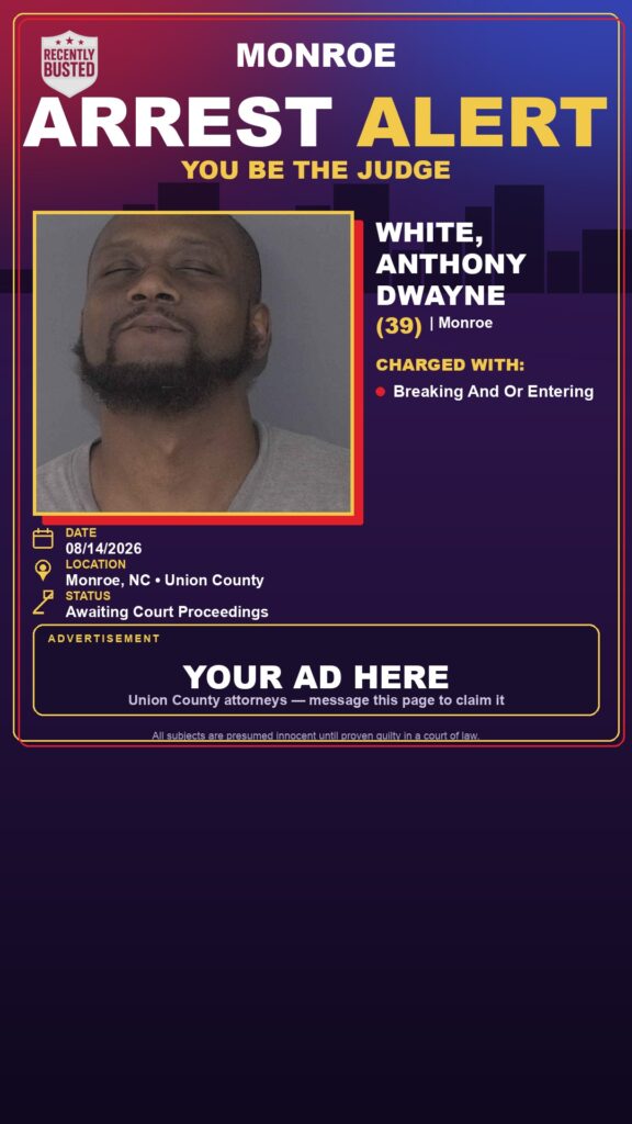 Arrest report — WHITE, ANTHONY DWAYNE