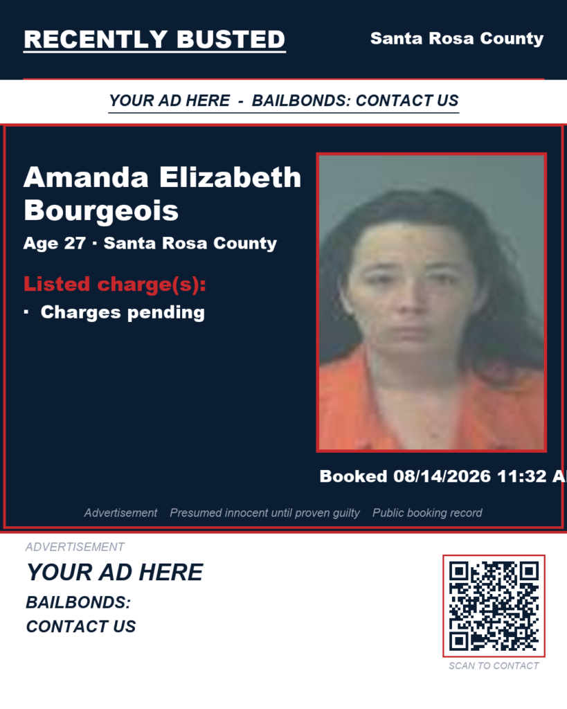Arrest report - Amanda Elizabeth Bourgeois