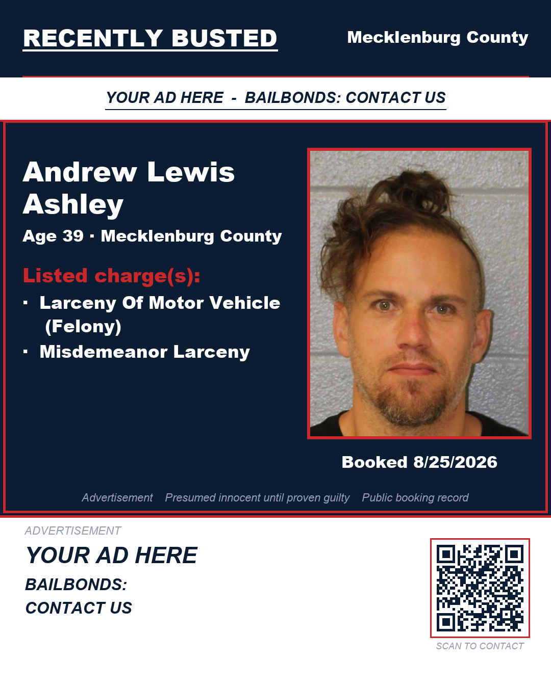 Arrest report - ANDREW LEWIS ASHLEY