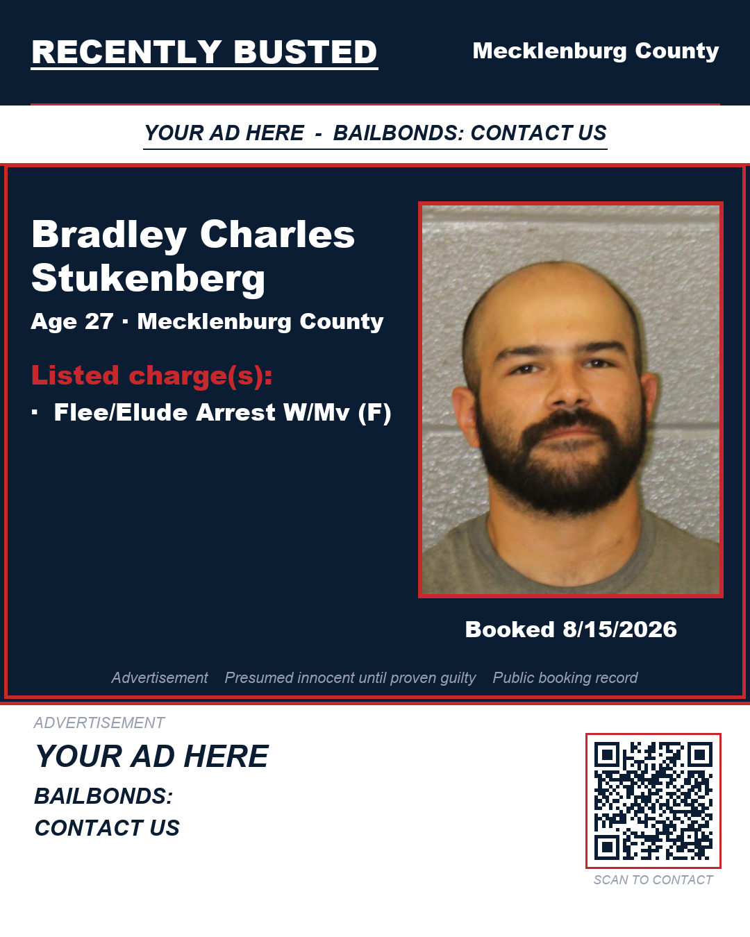 Arrest report - BRADLEY CHARLES STUKENBERG