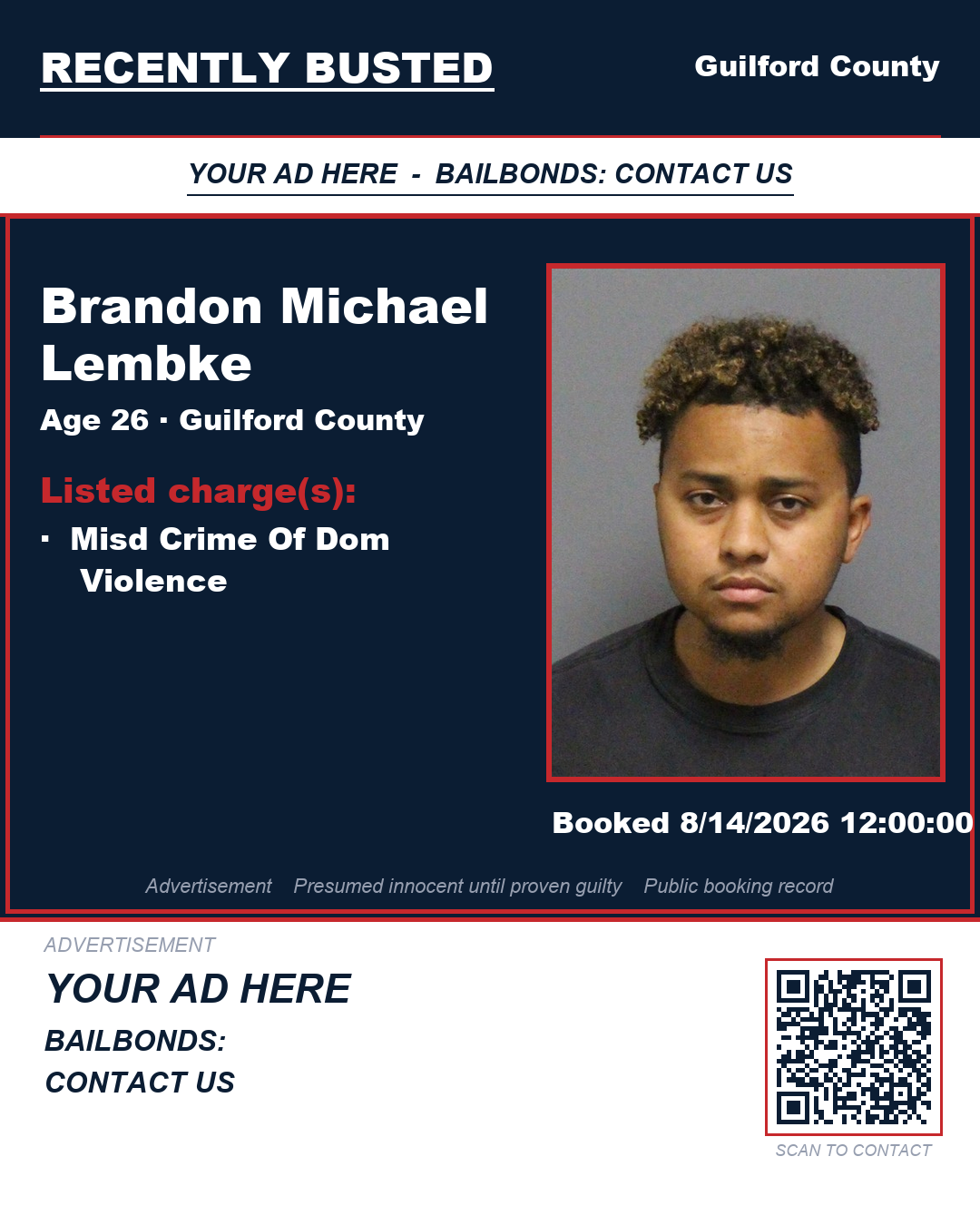 Arrest report - BRANDON MICHAEL LEMBKE