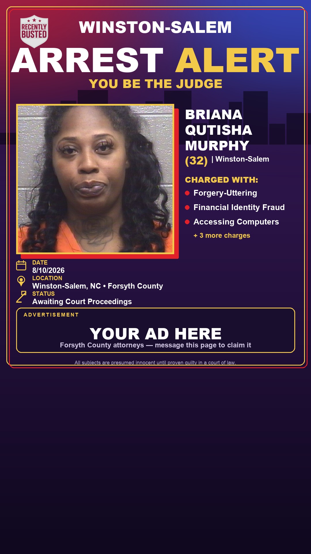 Arrest report - BRIANA QUTISHA MURPHY