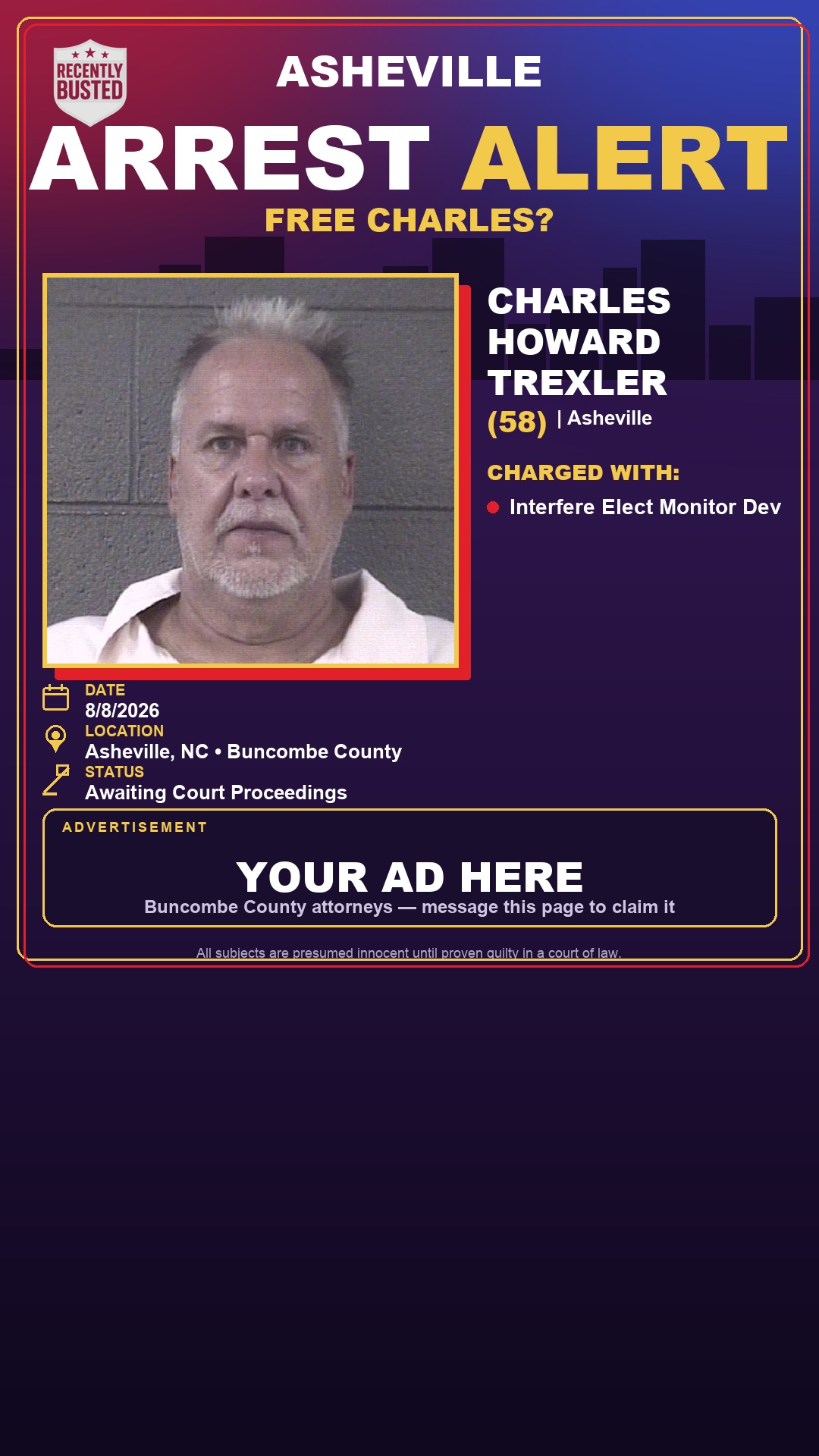 Arrest report - CHARLES HOWARD TREXLER
