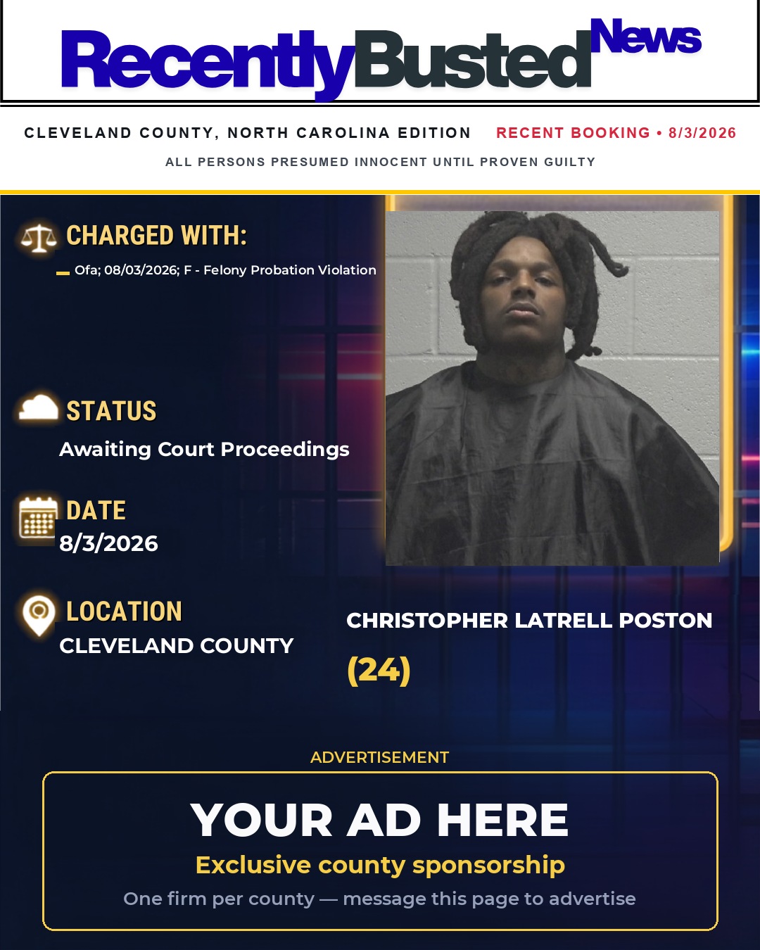 Arrest report - CHRISTOPHER LATRELL POSTON