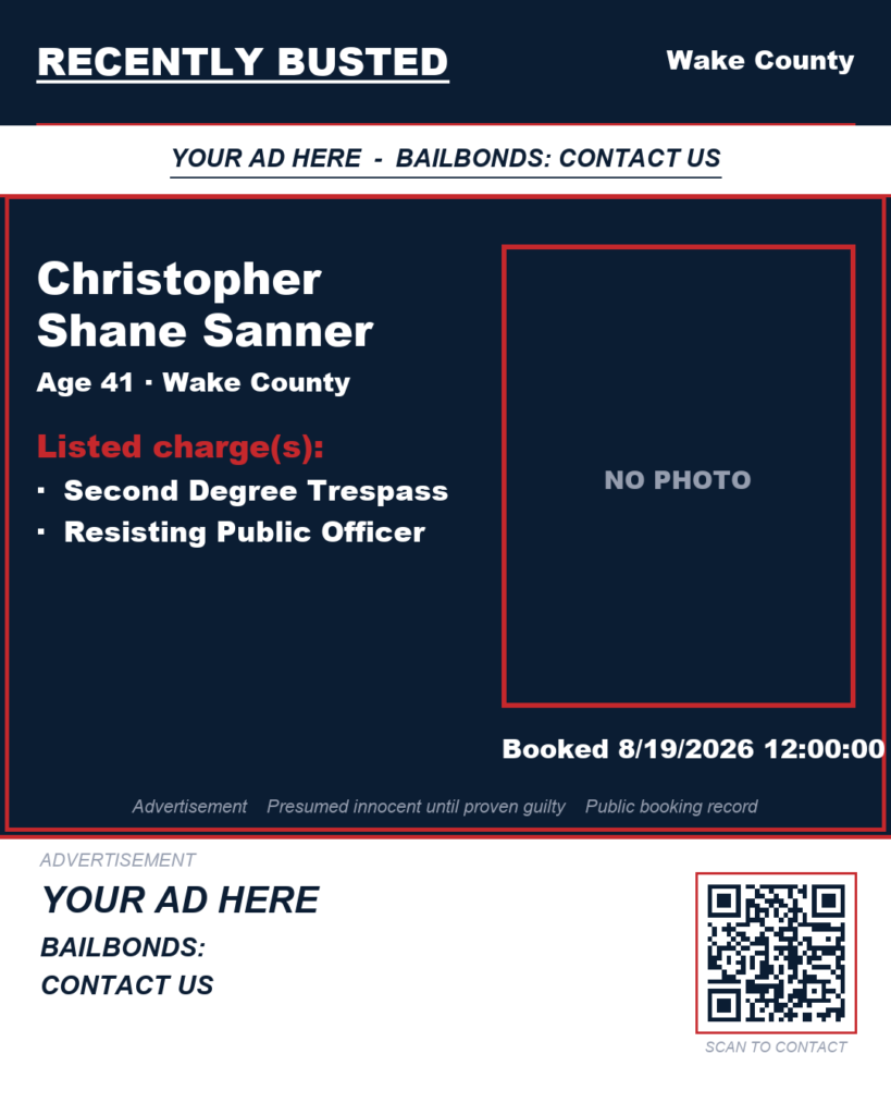 Arrest report — CHRISTOPHER SHANE SANNER