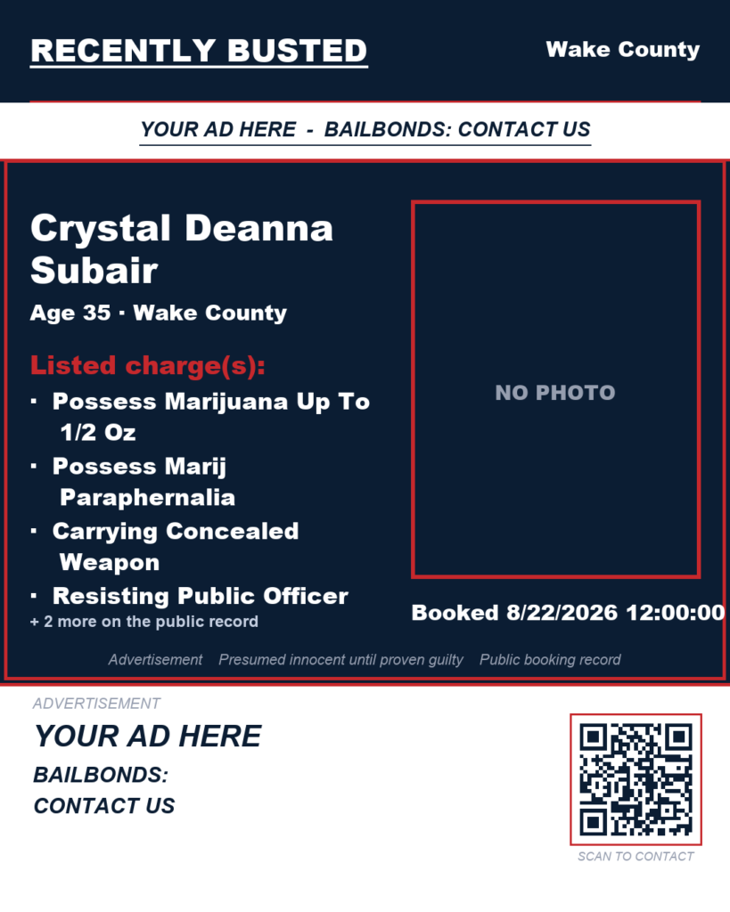 Arrest report — CRYSTAL DEANNA SUBAIR