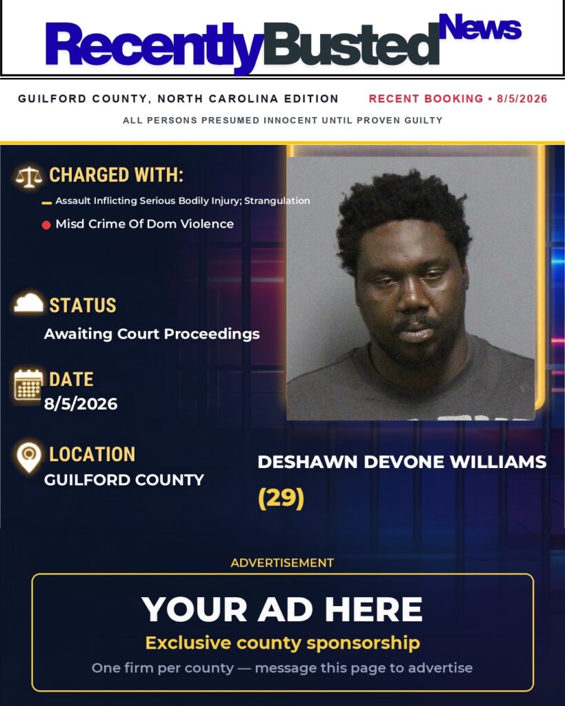 Arrest report โ DESHAWN DEVONE WILLIAMS