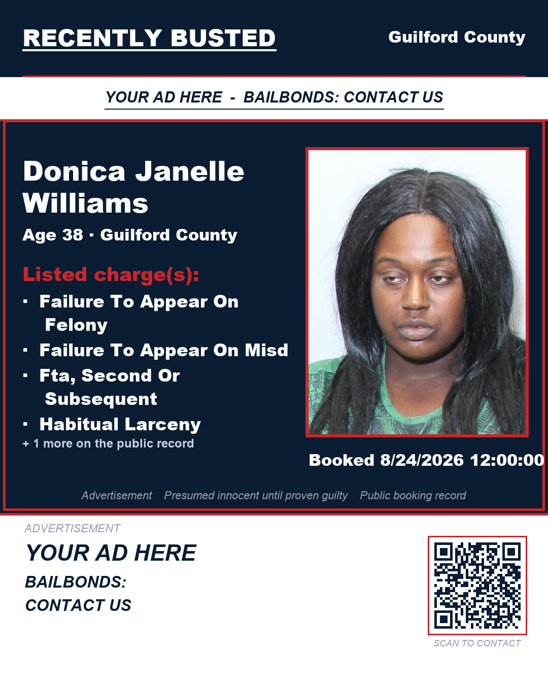 Arrest report - DONICA JANELLE WILLIAMS