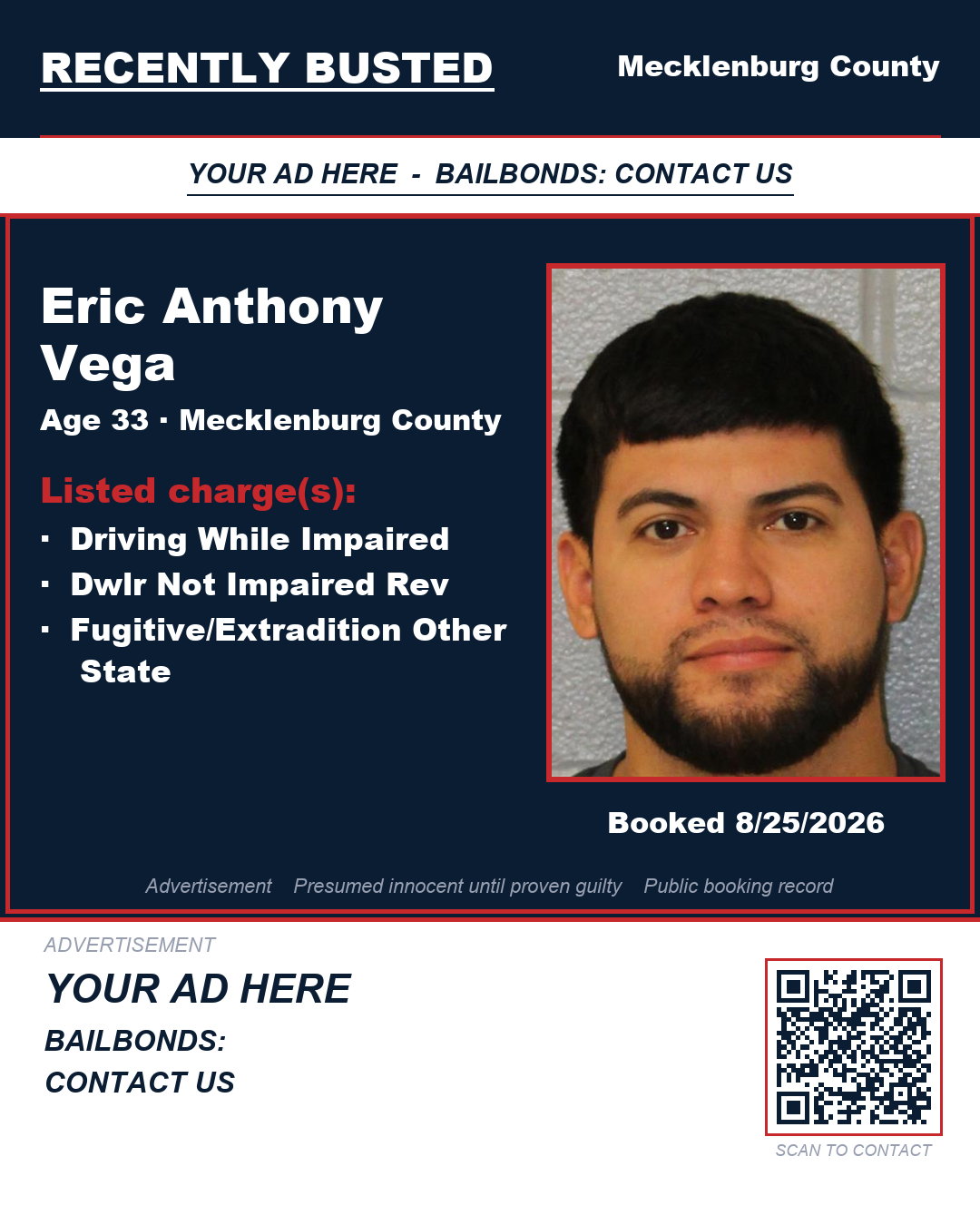 Arrest report - ERIC ANTHONY VEGA