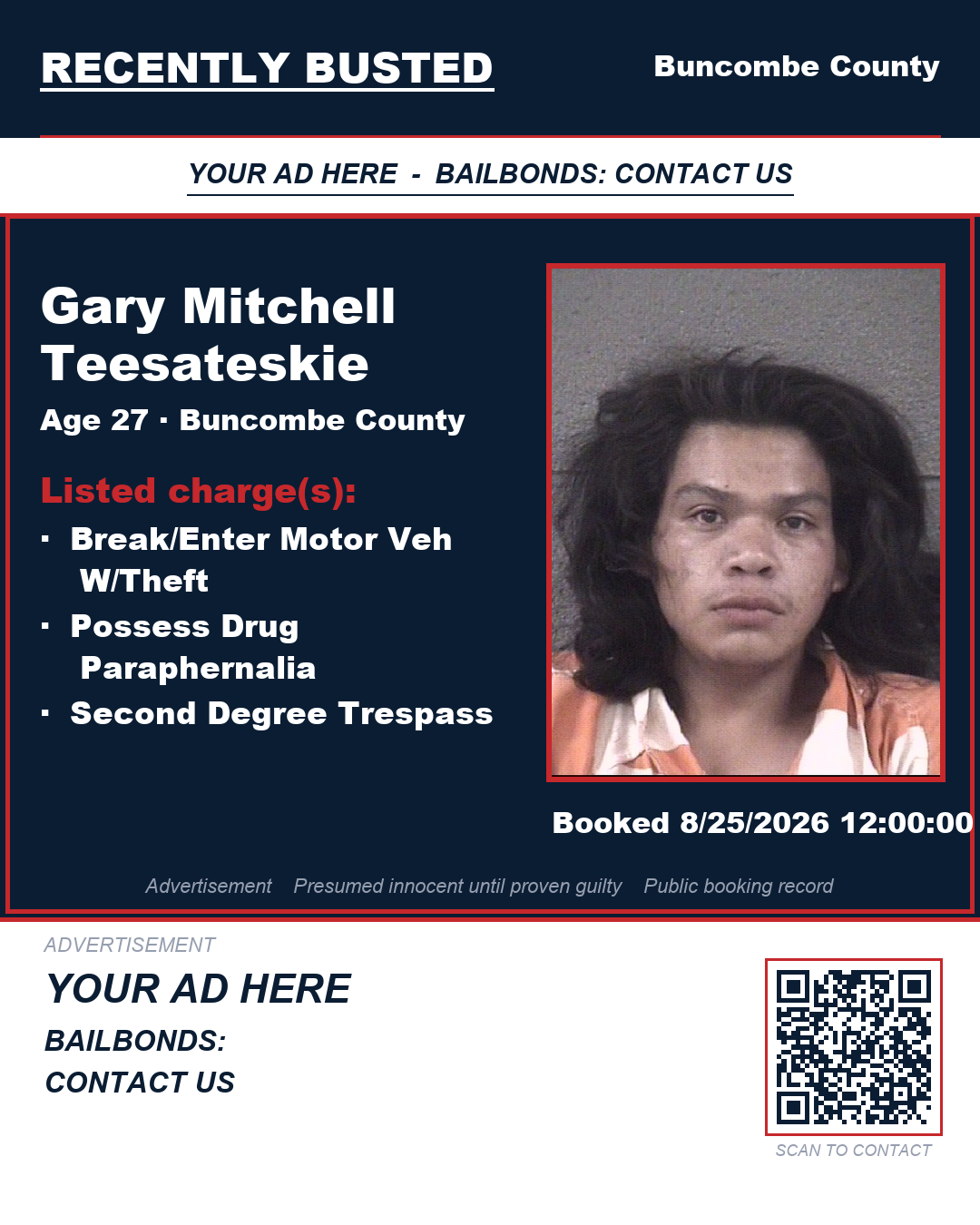 Arrest report - GARY MITCHELL TEESATESKIE