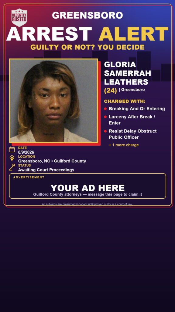 Arrest report — GLORIA SAMERRAH LEATHERS