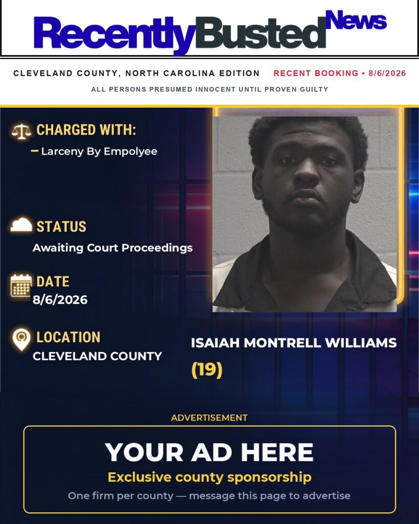 Arrest report — ISAIAH MONTRELL WILLIAMS