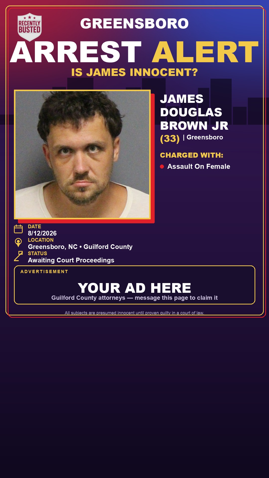 Arrest report - JAMES DOUGLAS BROWN JR