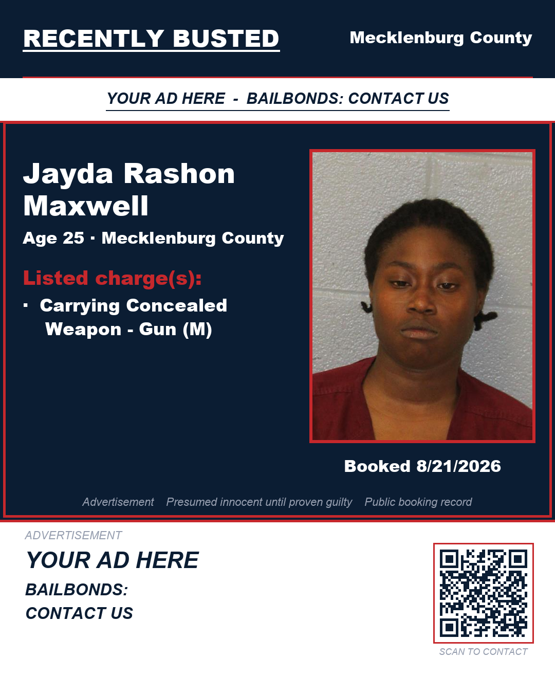 Arrest report - JAYDA RASHON MAXWELL