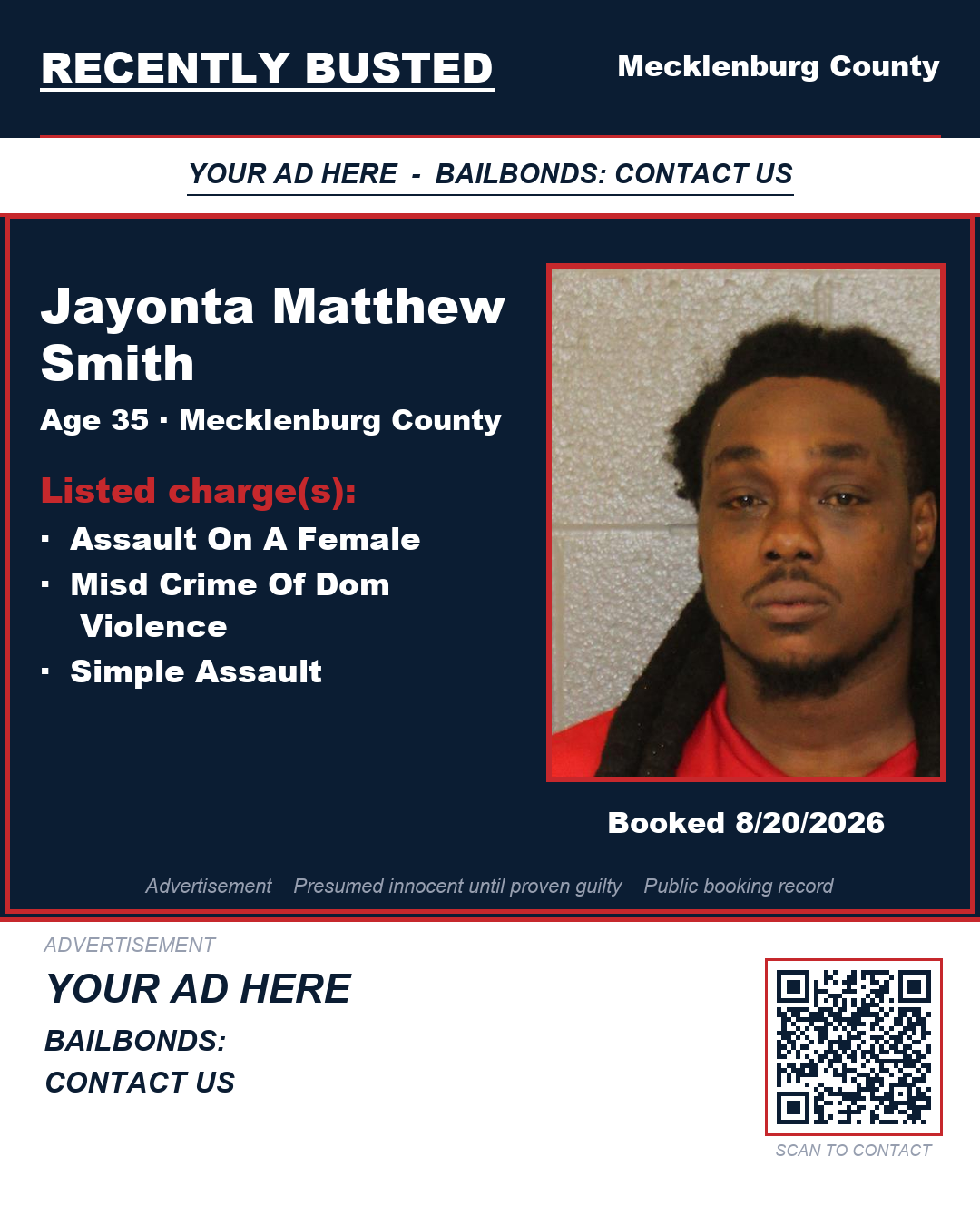 Arrest report - JAYONTA MATTHEW SMITH