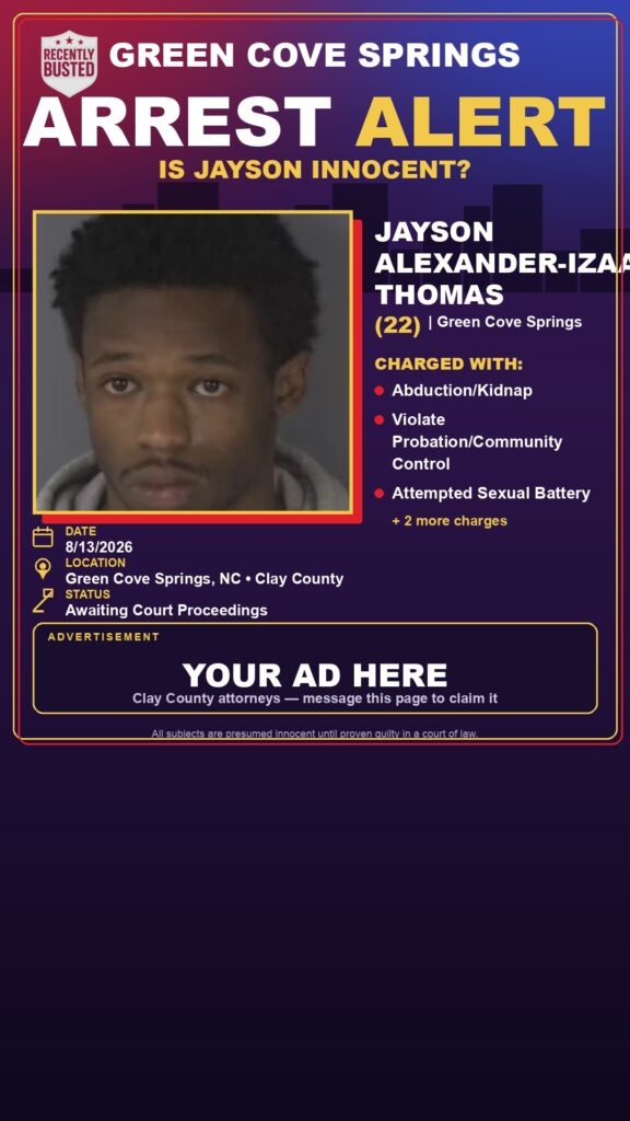 Arrest report — JAYSON ALEXANDER-IZAAK THOMAS