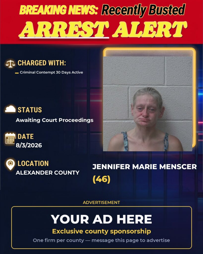 Arrest report — JENNIFER MARIE MENSCER