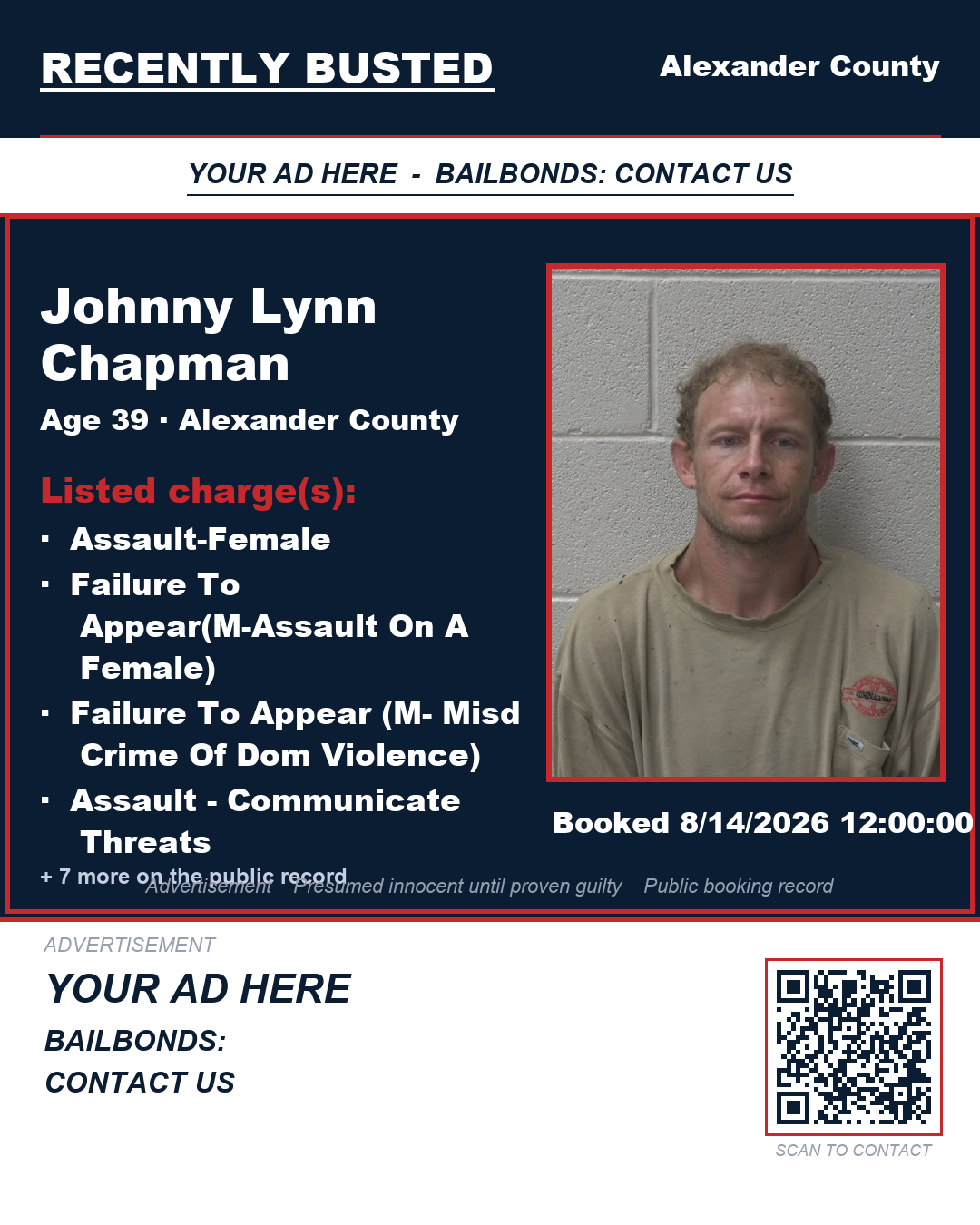 Arrest report - JOHNNY LYNN CHAPMAN
