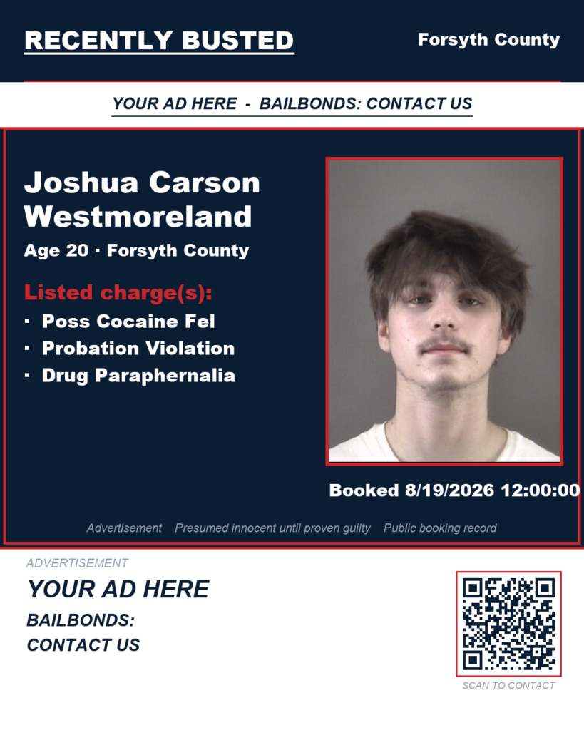 Arrest report — JOSHUA CARSON WESTMORELAND