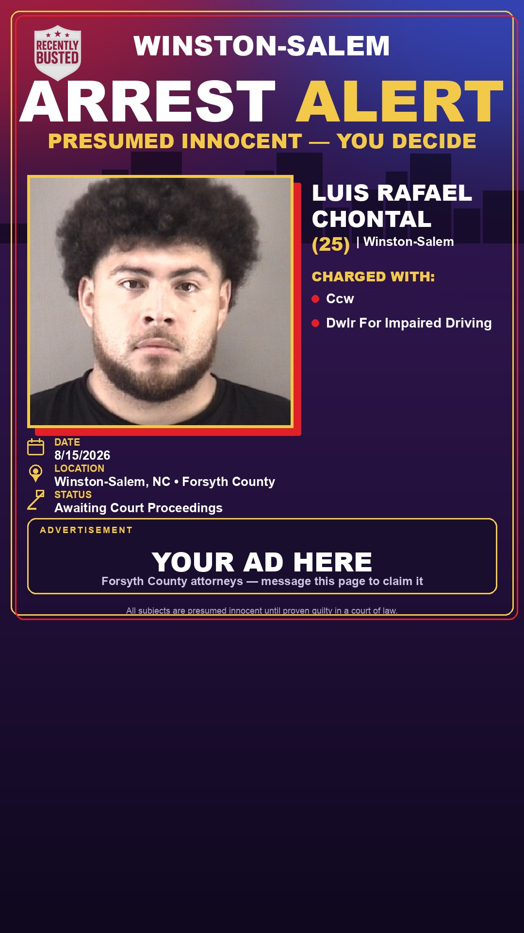Arrest report - LUIS RAFAEL CHONTAL