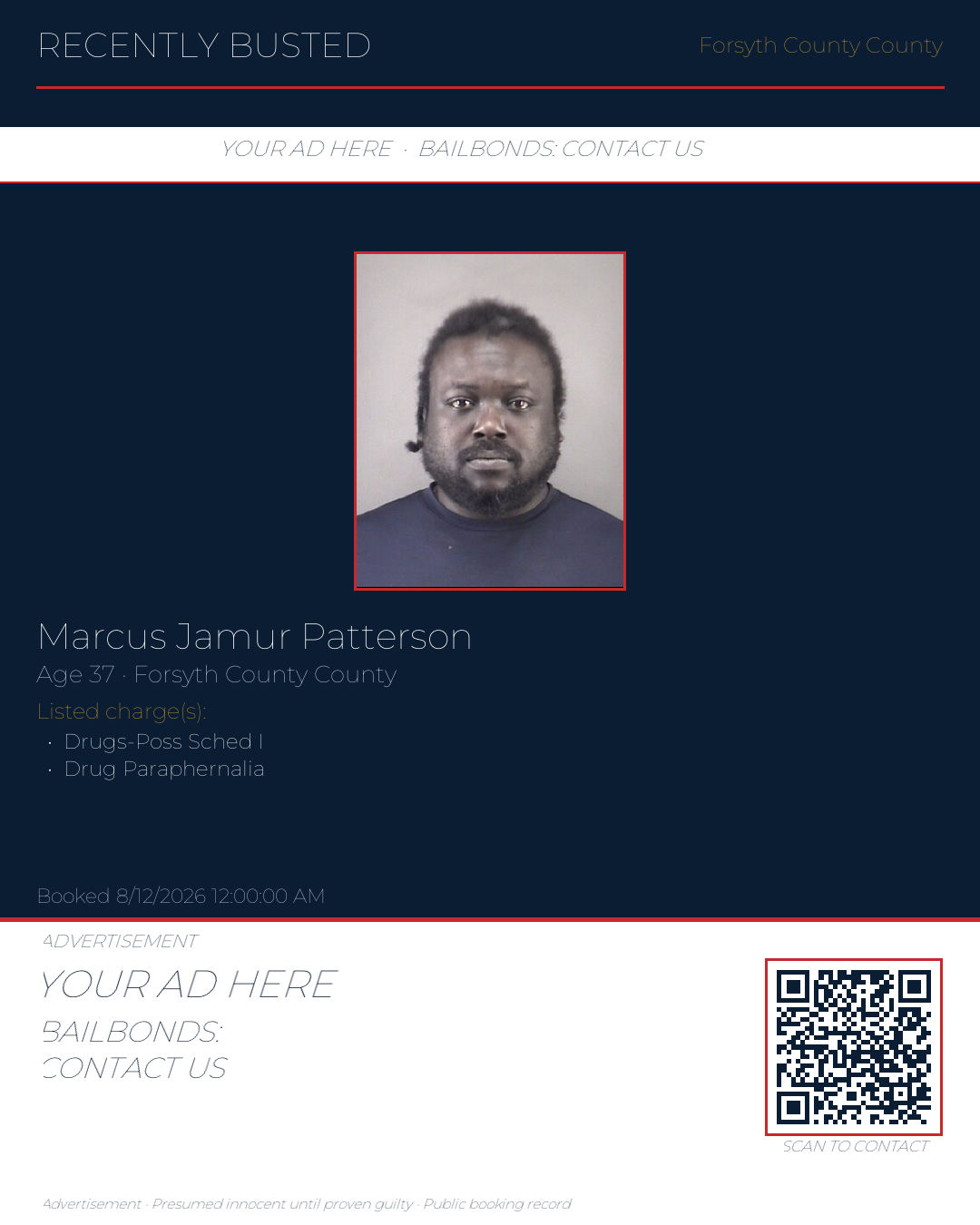 Arrest report - MARCUS JAMUR PATTERSON