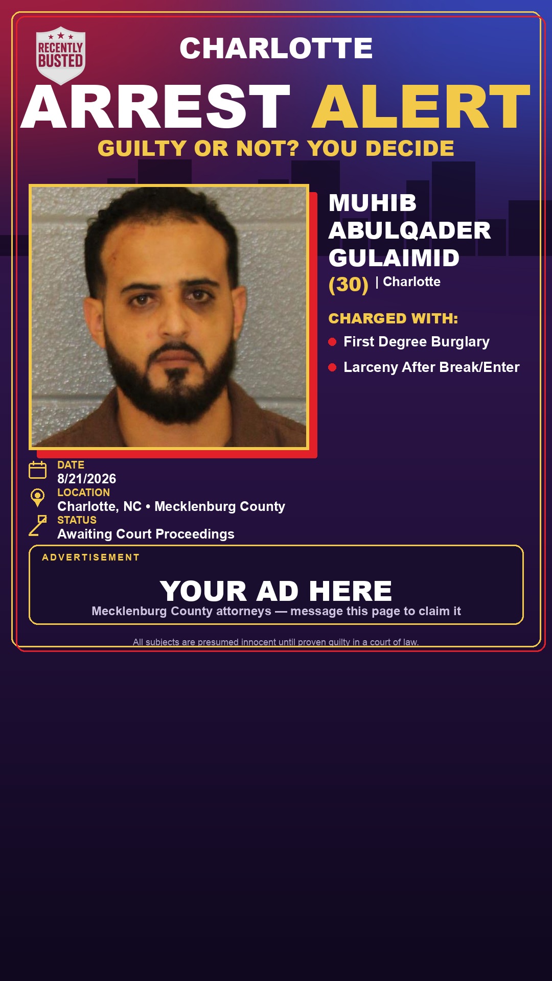 Arrest report - MUHIB ABULQADER GULAIMID