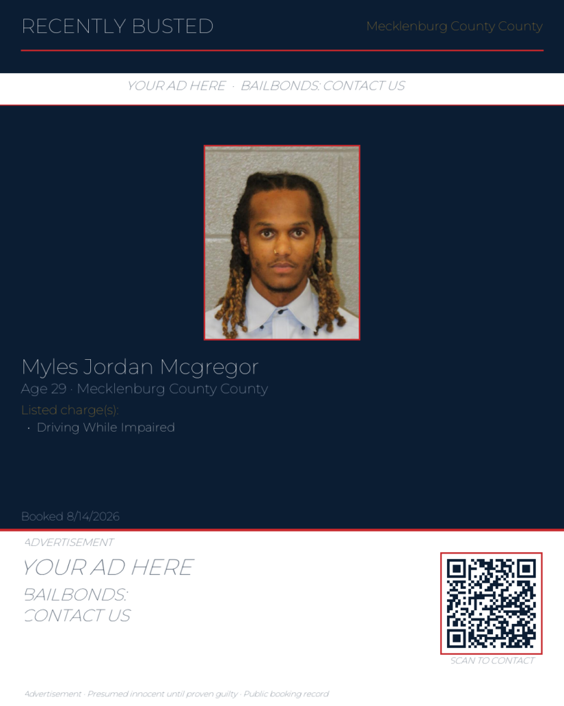 Arrest report — MYLES JORDAN MCGREGOR