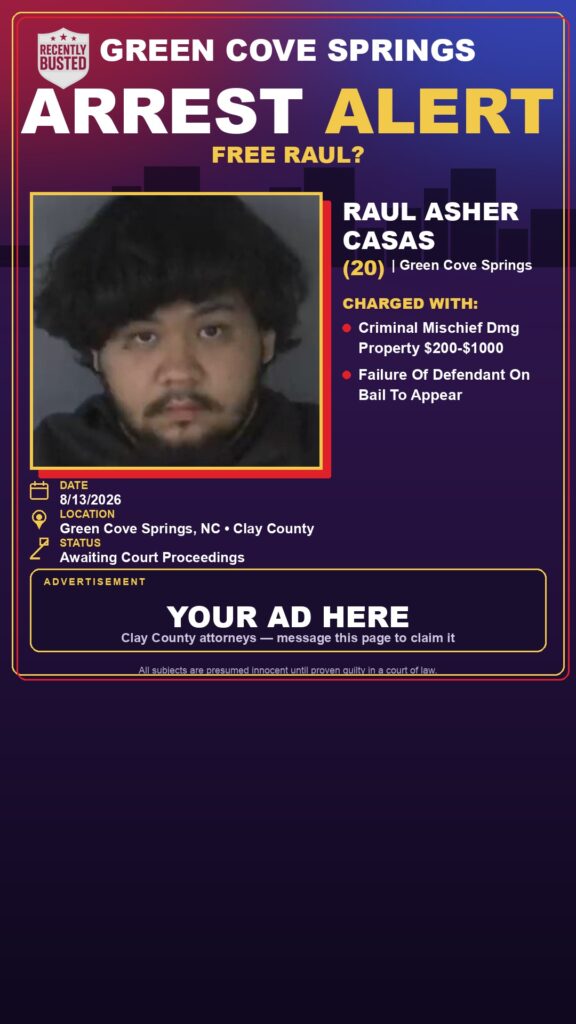 Arrest report — RAUL ASHER CASAS