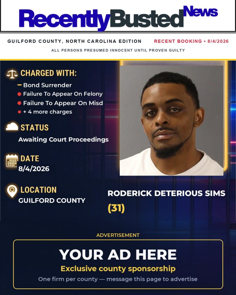 Arrest report — RODERICK DETERIOUS SIMS