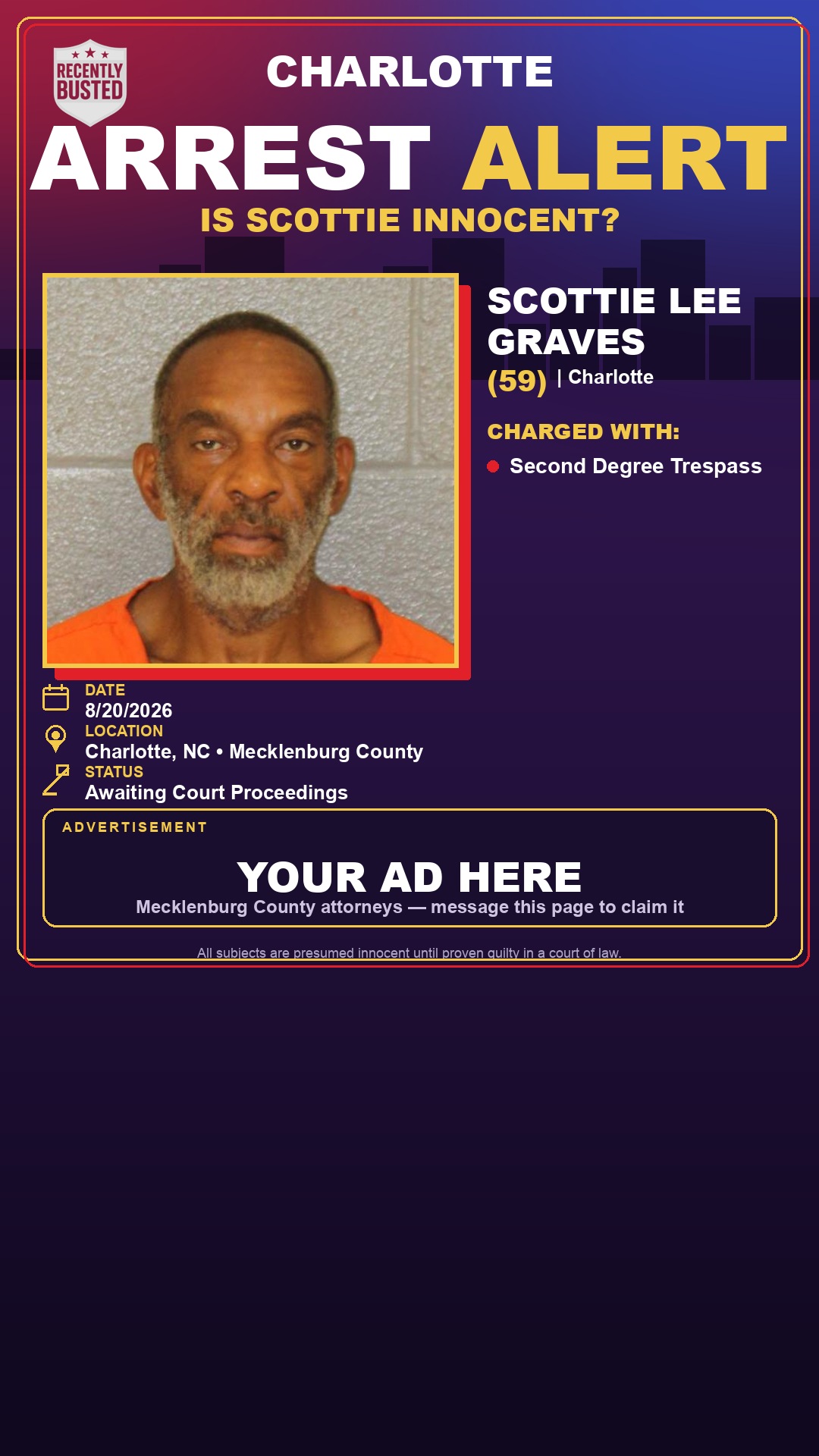 Arrest report - SCOTTIE LEE GRAVES