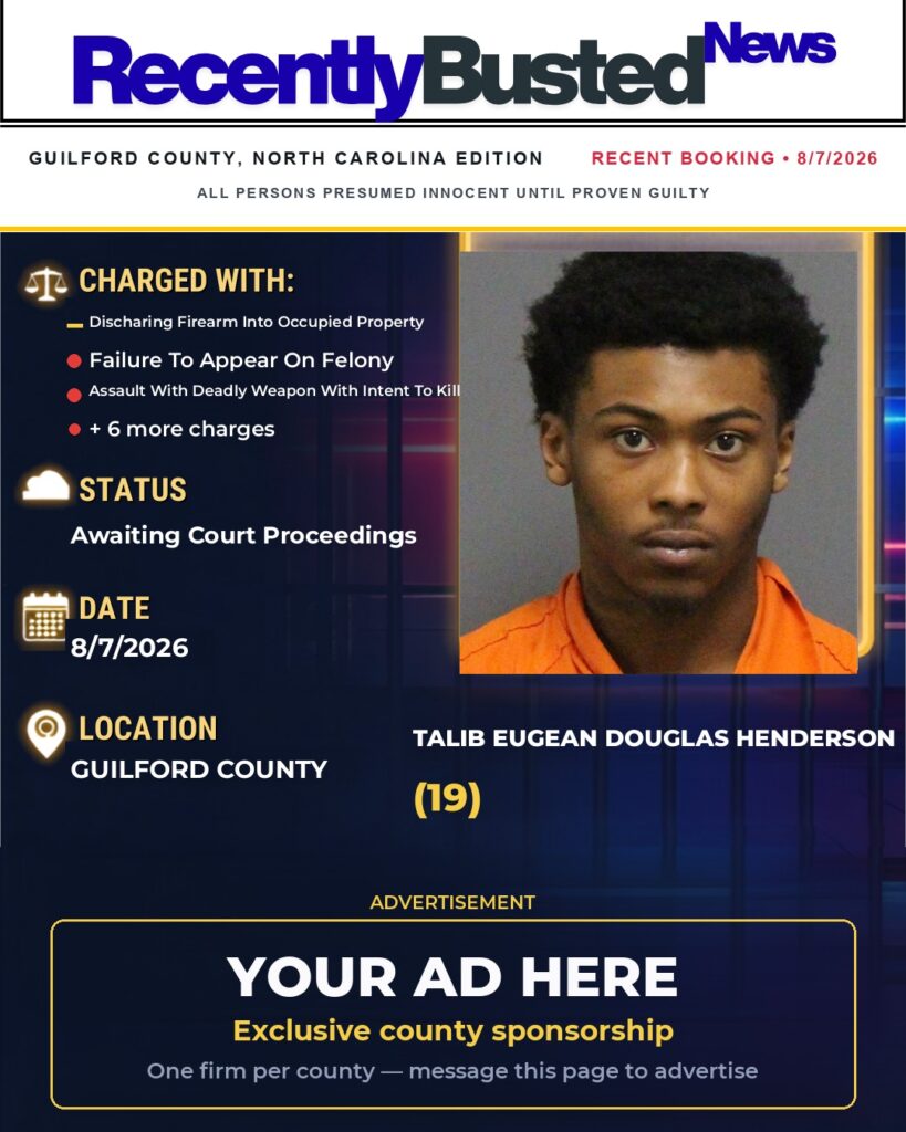 Arrest report โ TALIB EUGEAN DOUGLAS HENDERSON