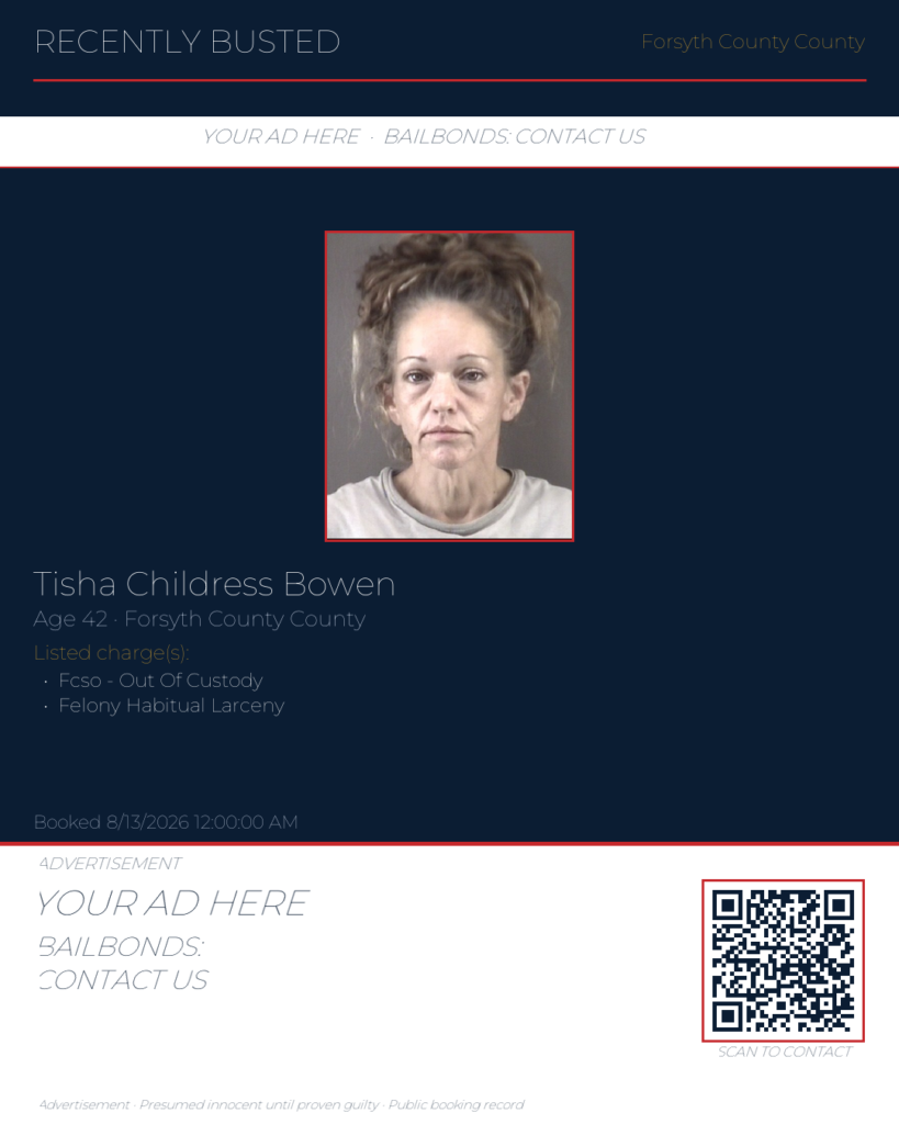 Arrest report — TISHA CHILDRESS BOWEN