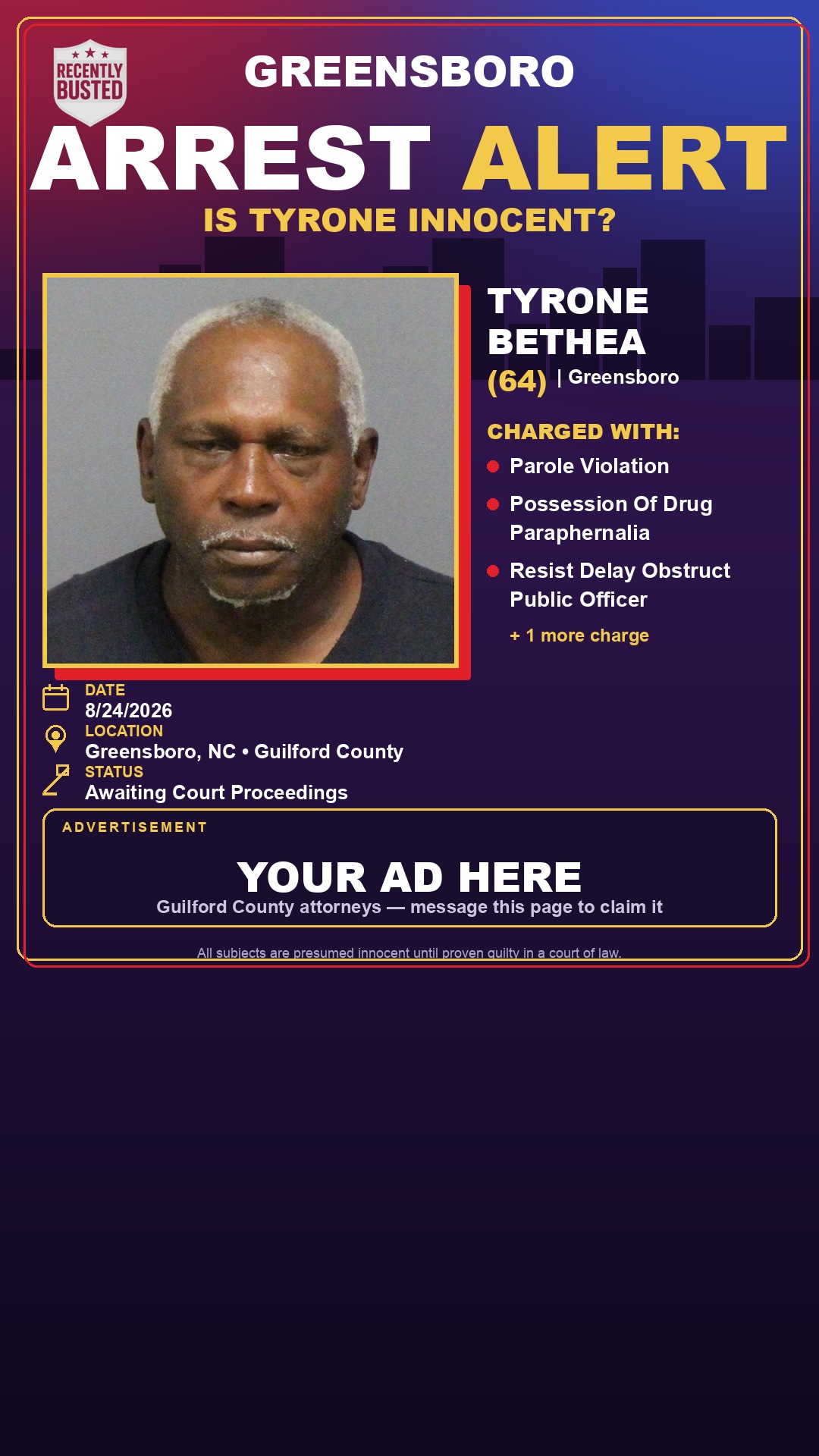 Arrest report - TYRONE BETHEA