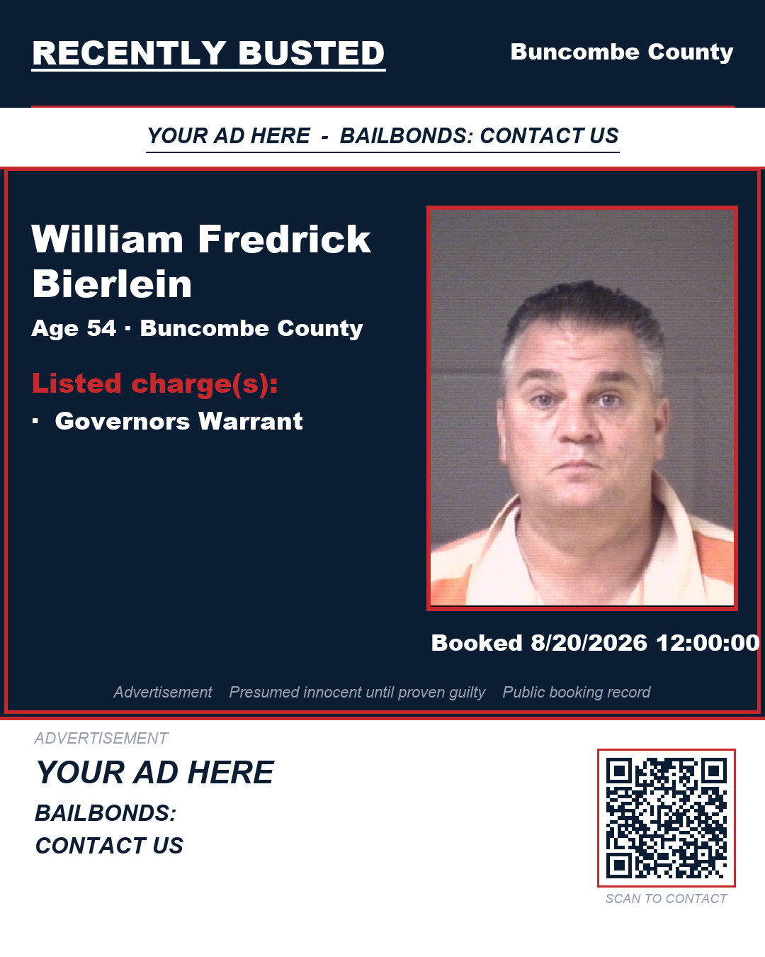 Arrest report - WILLIAM FREDRICK BIERLEIN