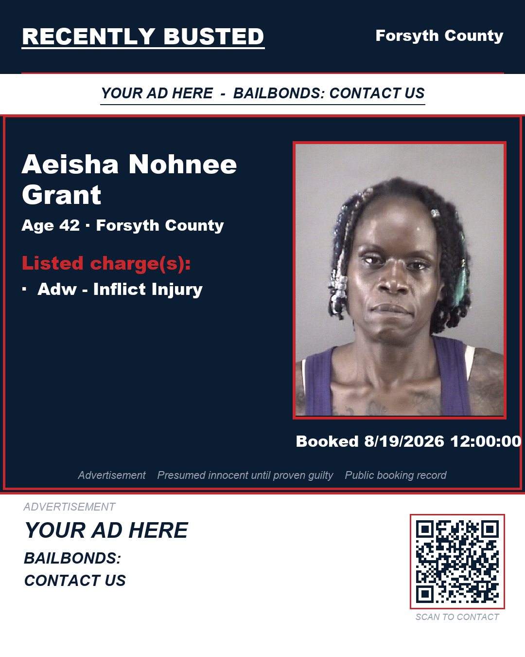 Arrest report - AEISHA NOHNEE GRANT